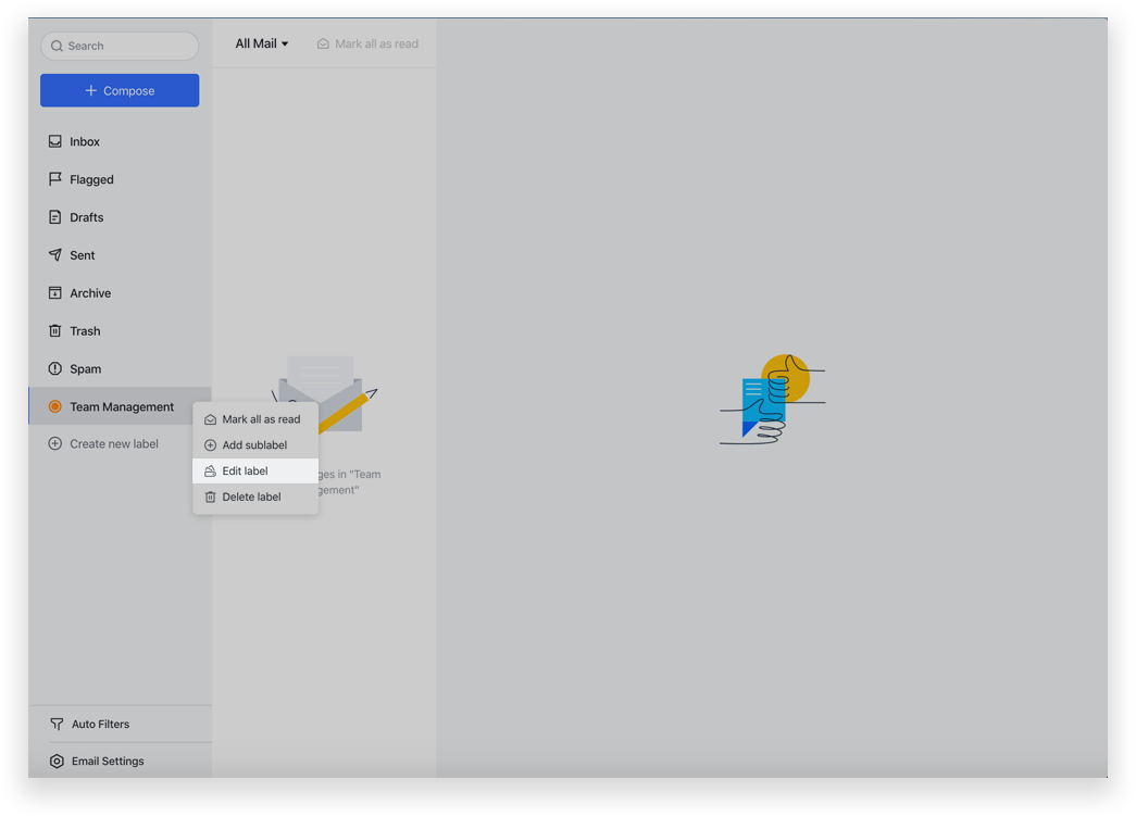 Manage email labels