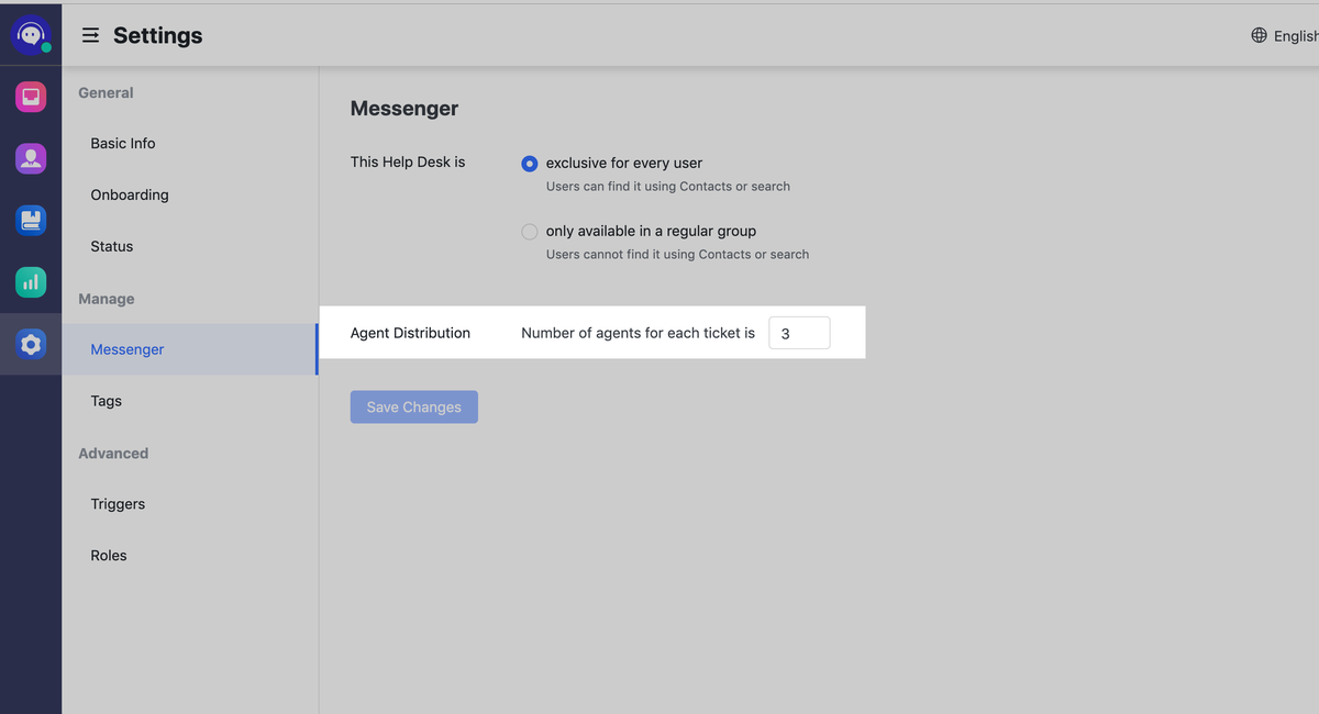 Adjust settings