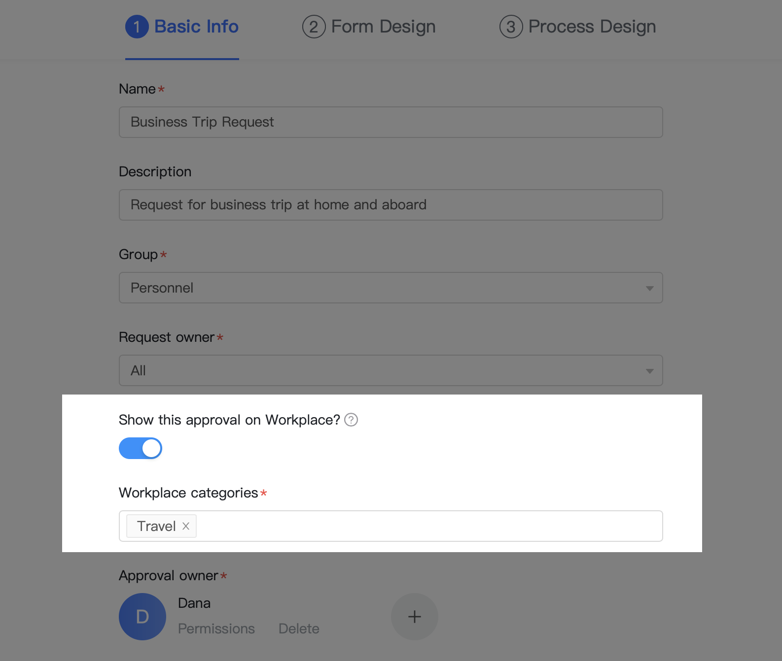 Admin | Add frequently used approvals to Workplace