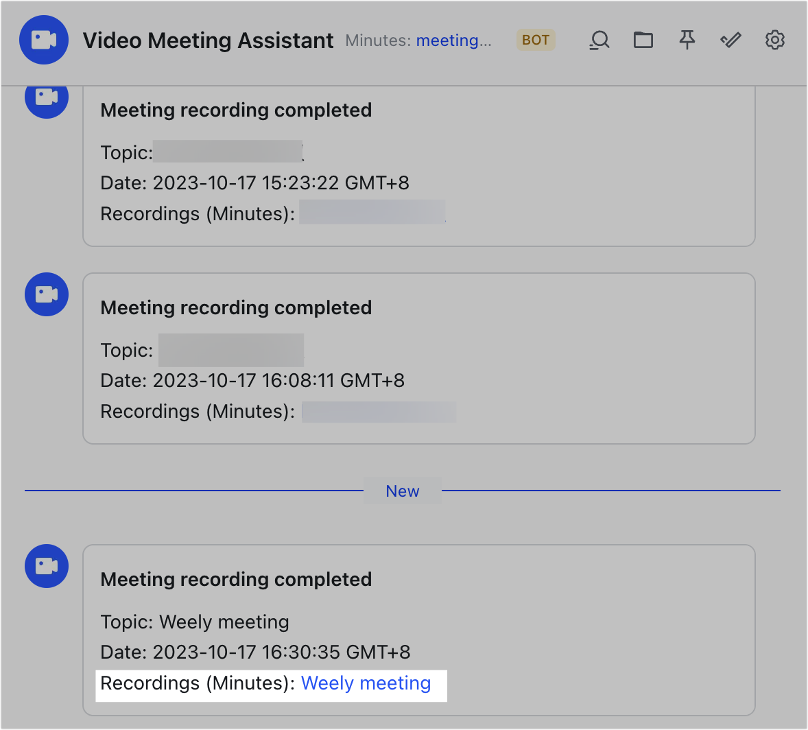 View and delete Minutes
