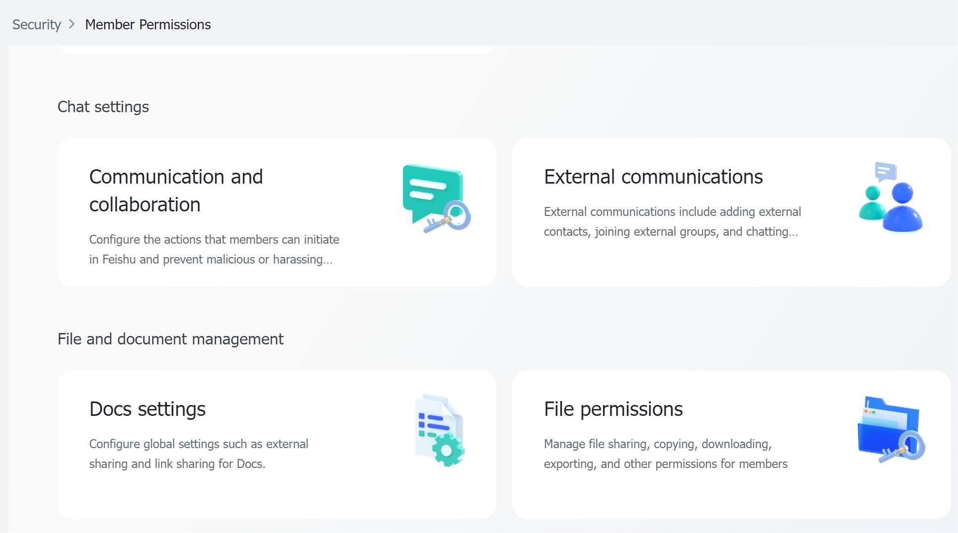 Admin | Manage member communication and collaboration permissions