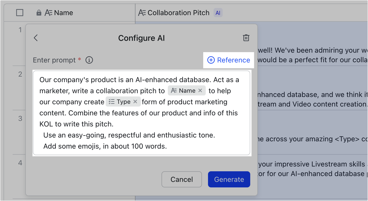 Use AI autofill in Base