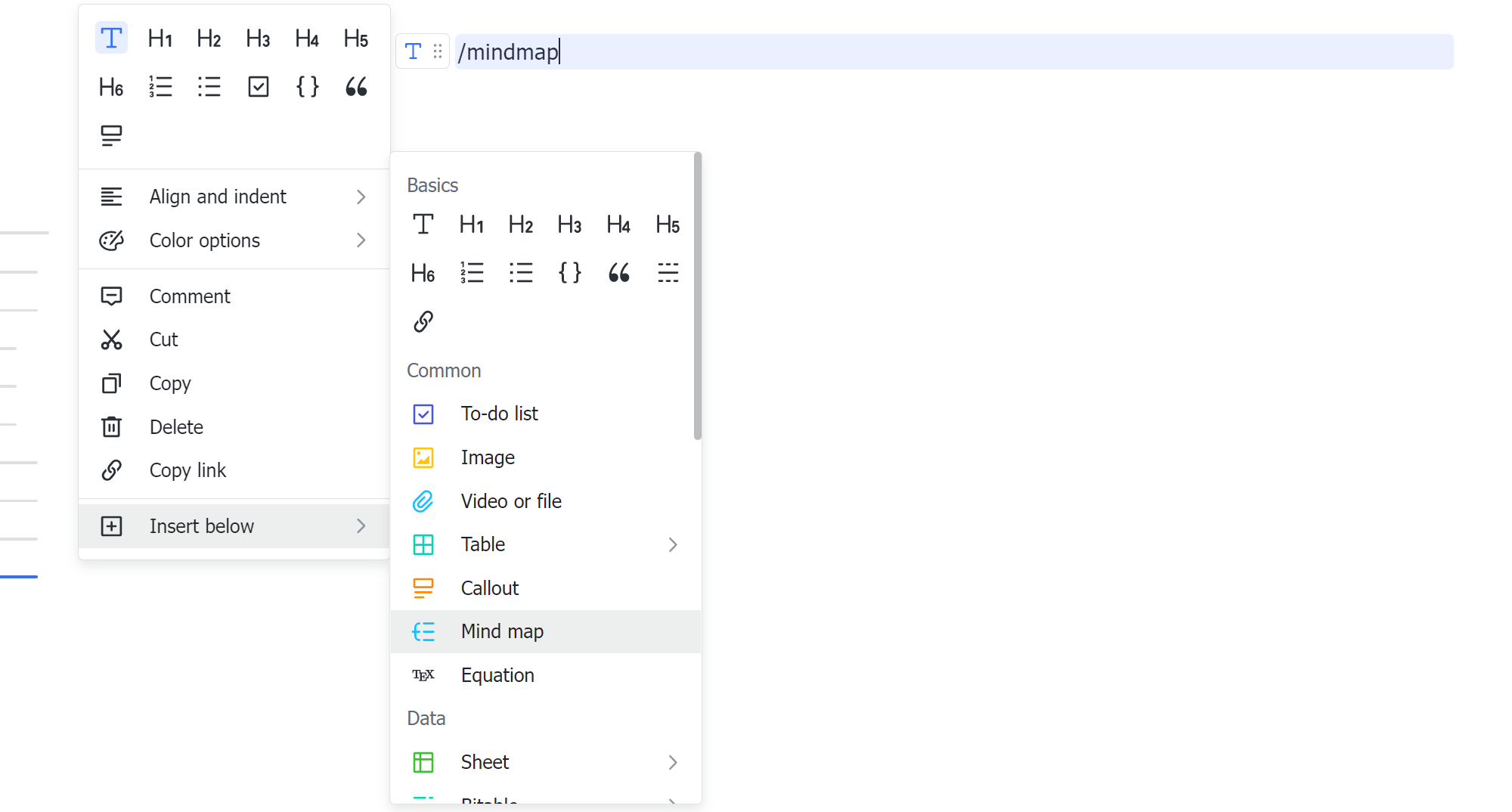 Edit mind maps in Docs