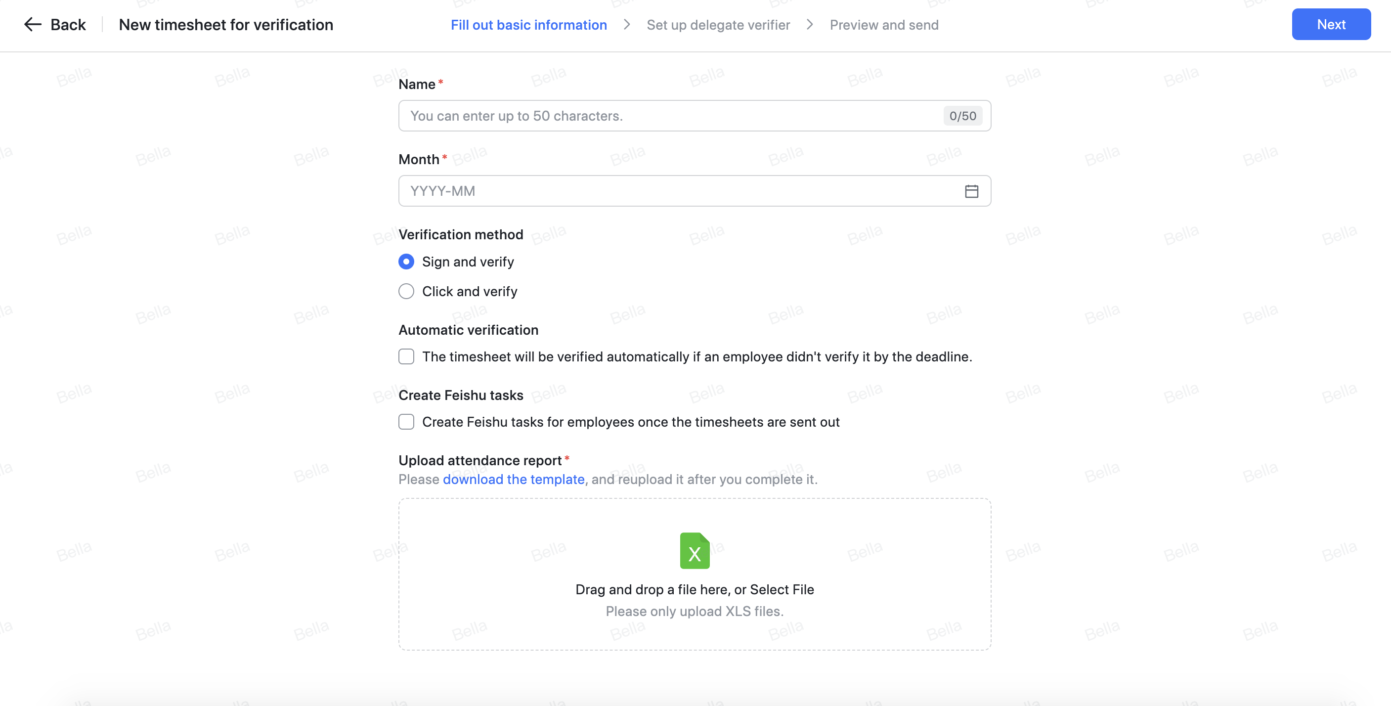 Attendance Set attendance verification