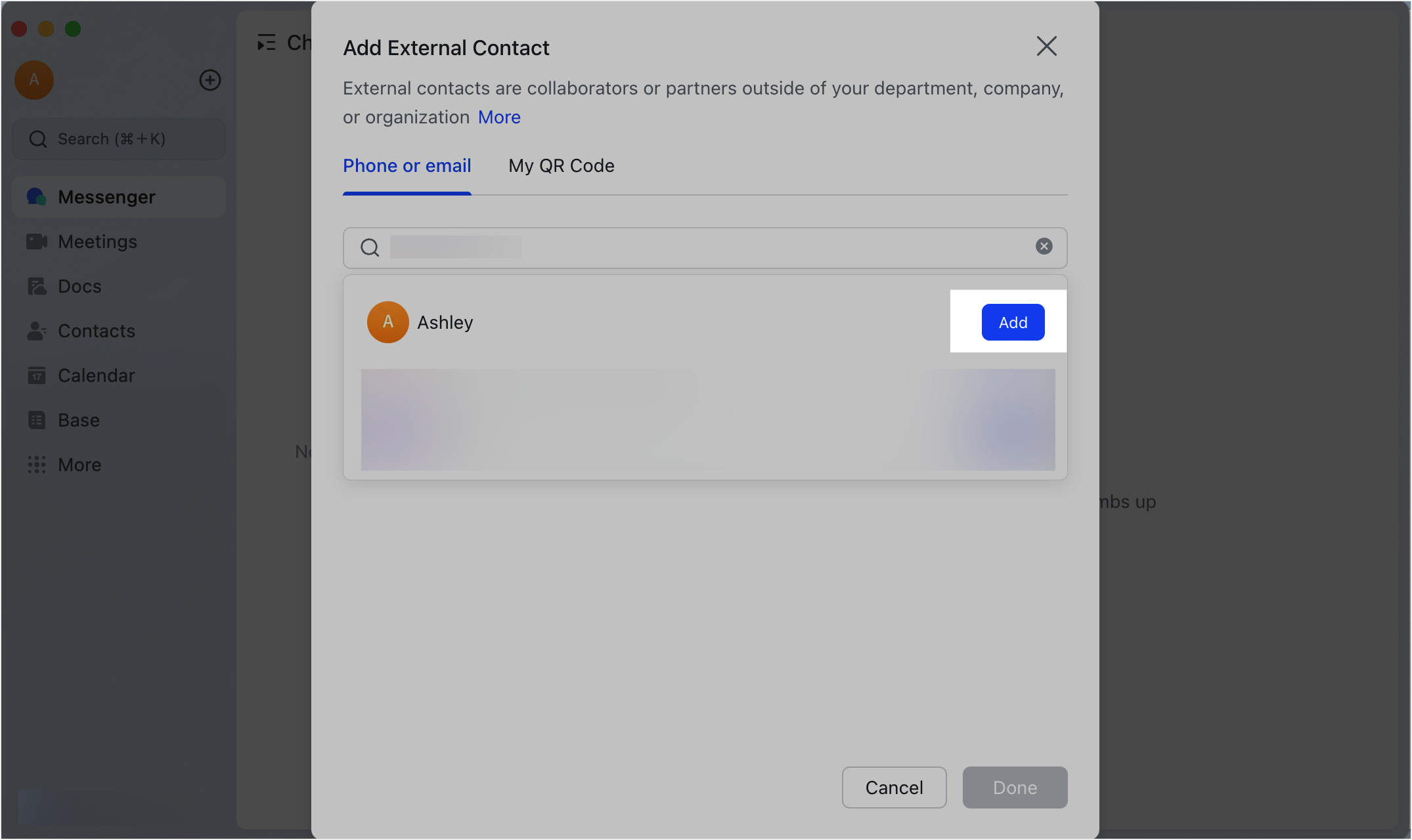 Add or delete external contacts