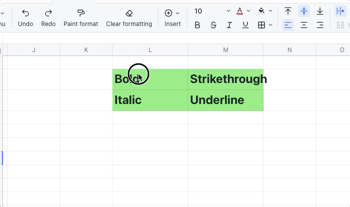 Use font size, font/cell color, and paint format functions in Sheets