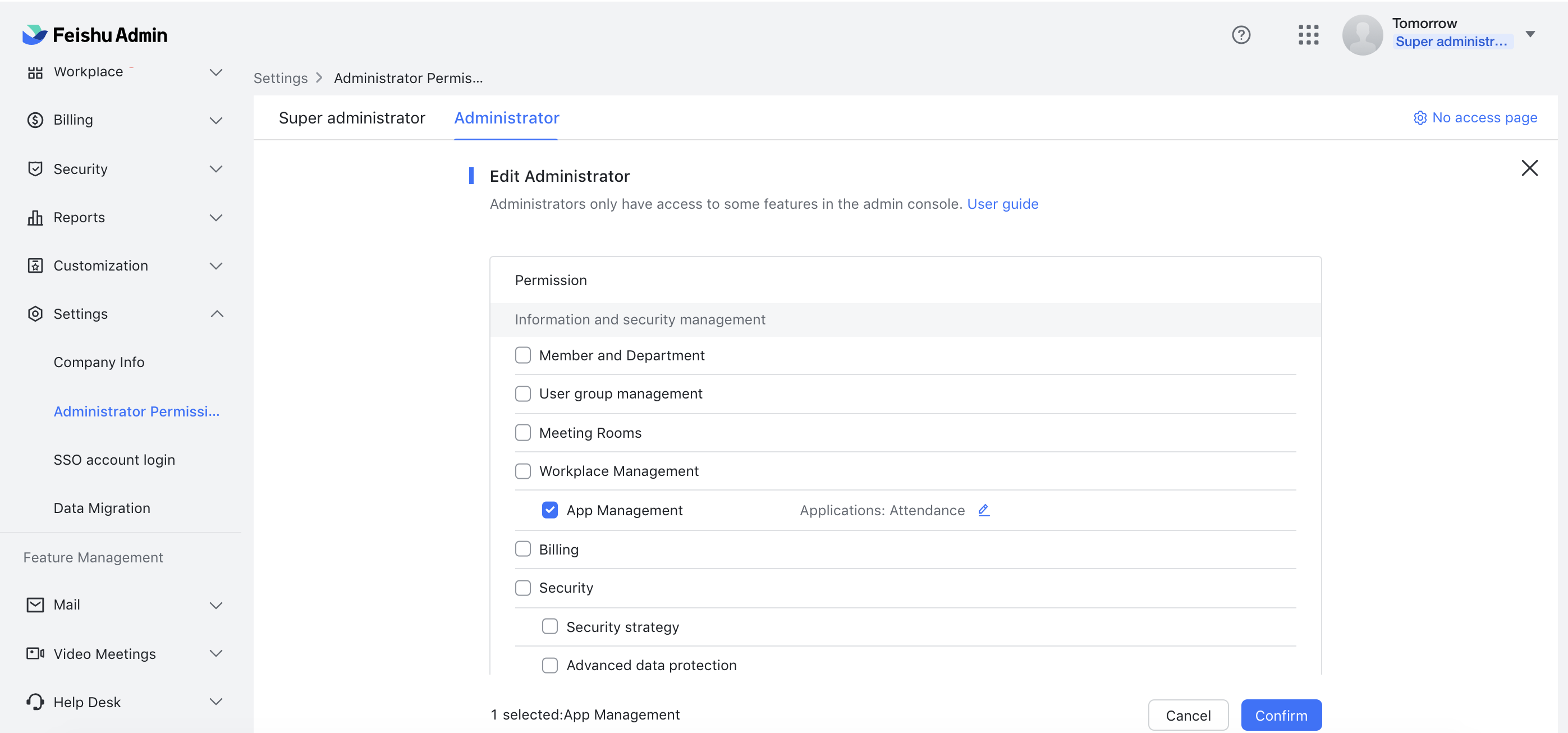 Admin | Set attendance administrator roles