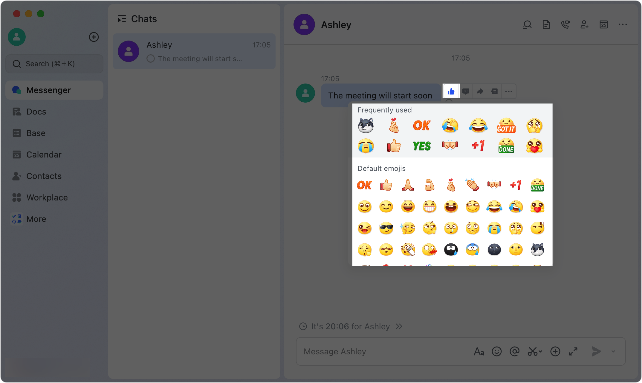 React to messages with emojis