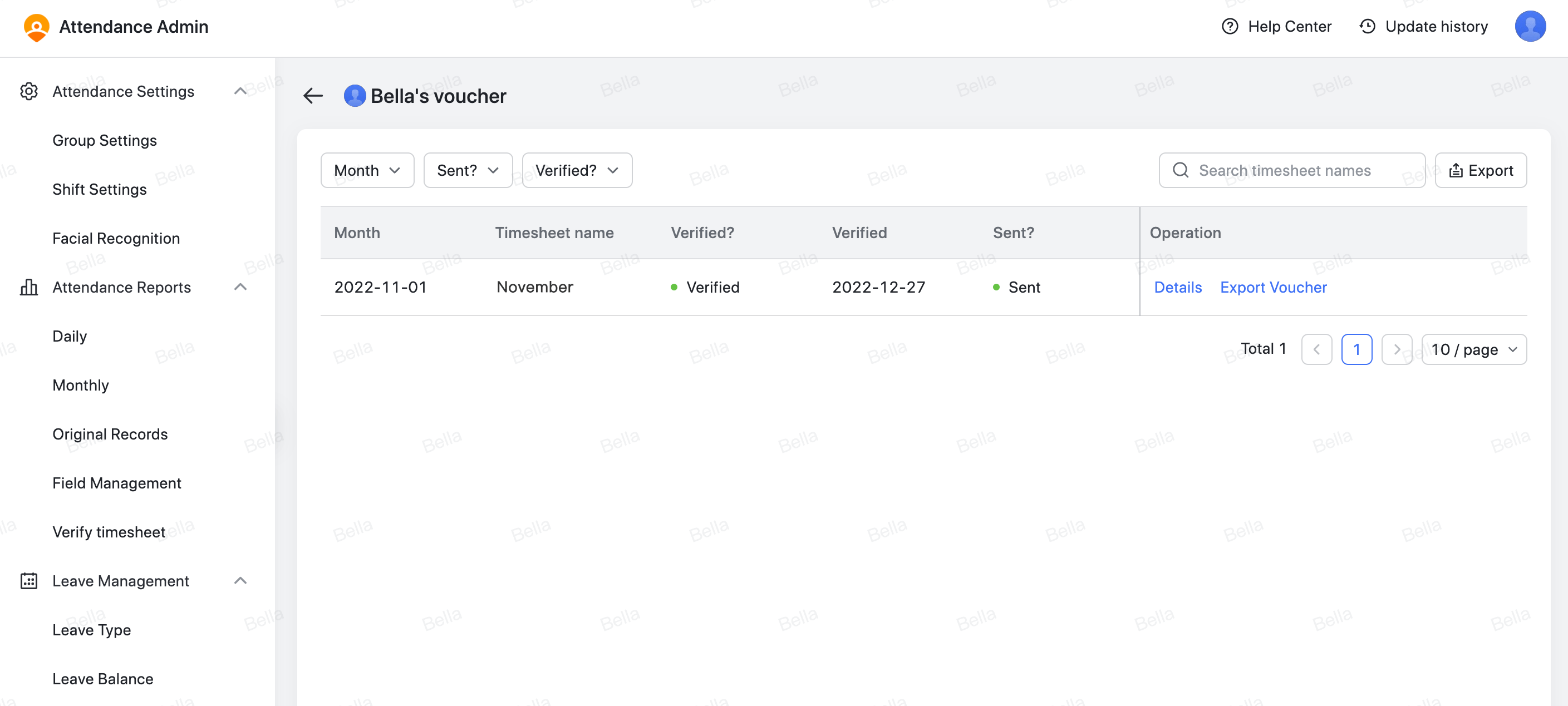 Admin | Set attendance verification