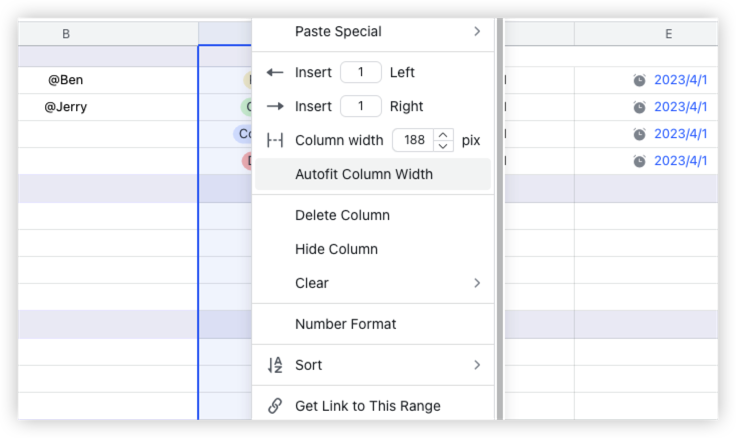 Insert rows, columns, and cells, and adjust row height/column width in ...