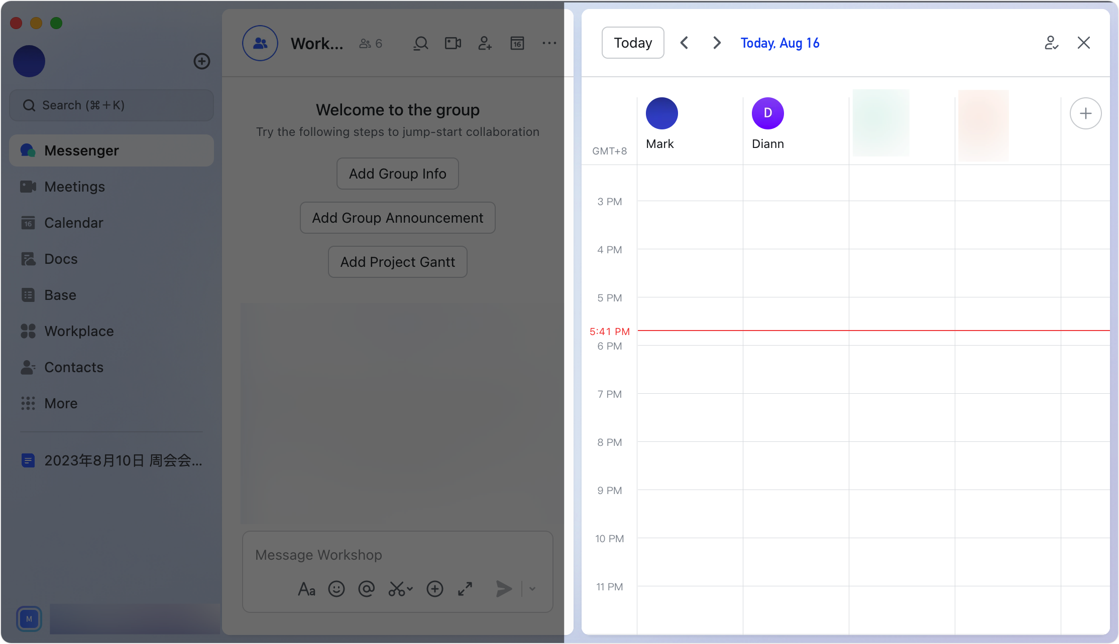 Check availability of a group chat's members