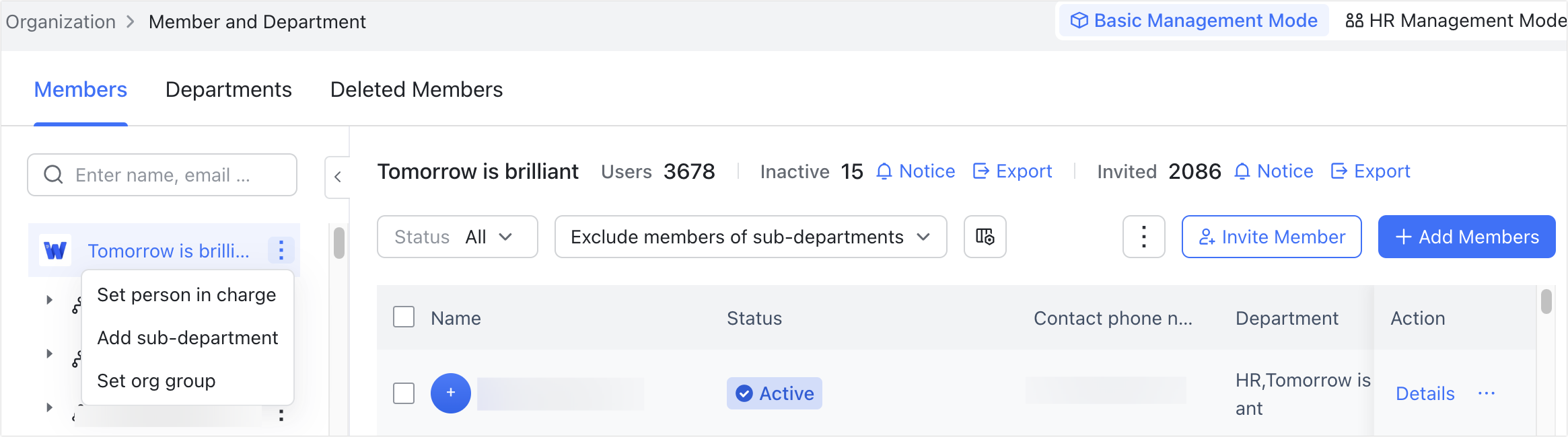 Admin| Specify organization and department supervisors