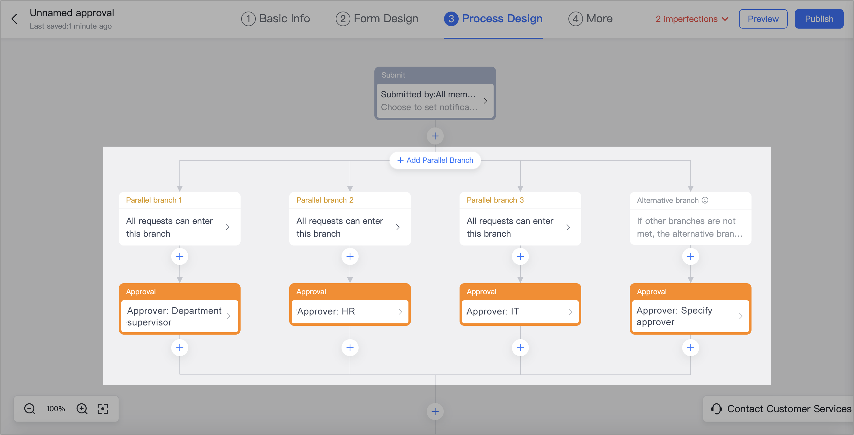 Admin | Set up parallel branches