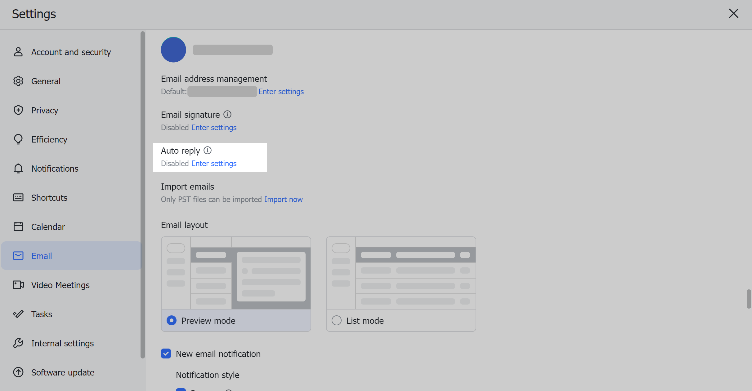 Set up auto reply to emails