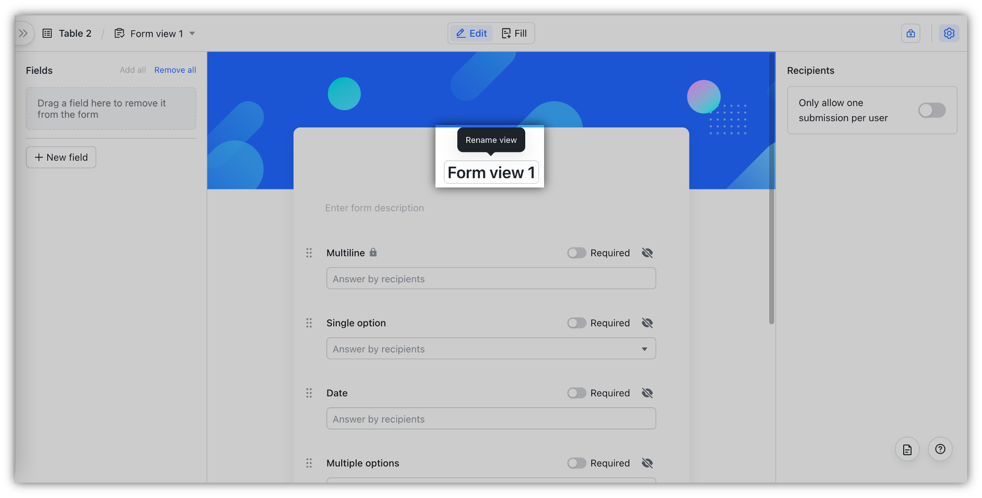 Use form views in Base