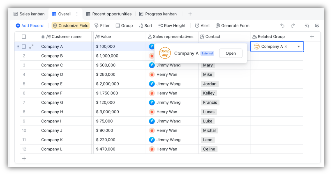 Use group fields in Base