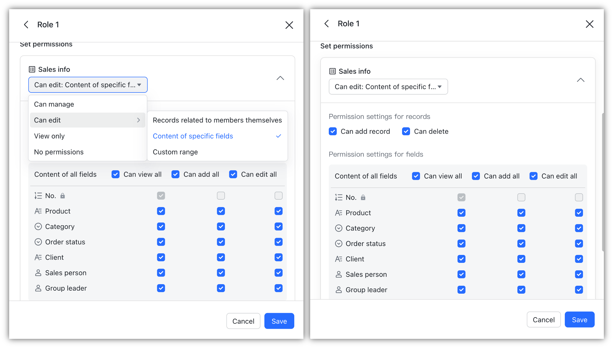 Base advanced permissions use case