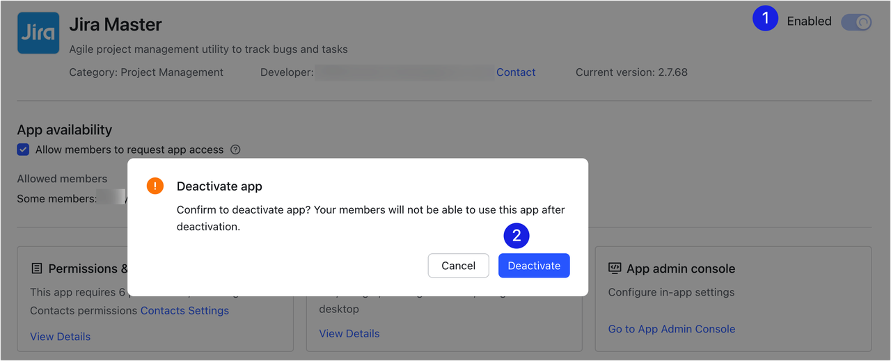 Admin | Remove or deactivate Workplace apps