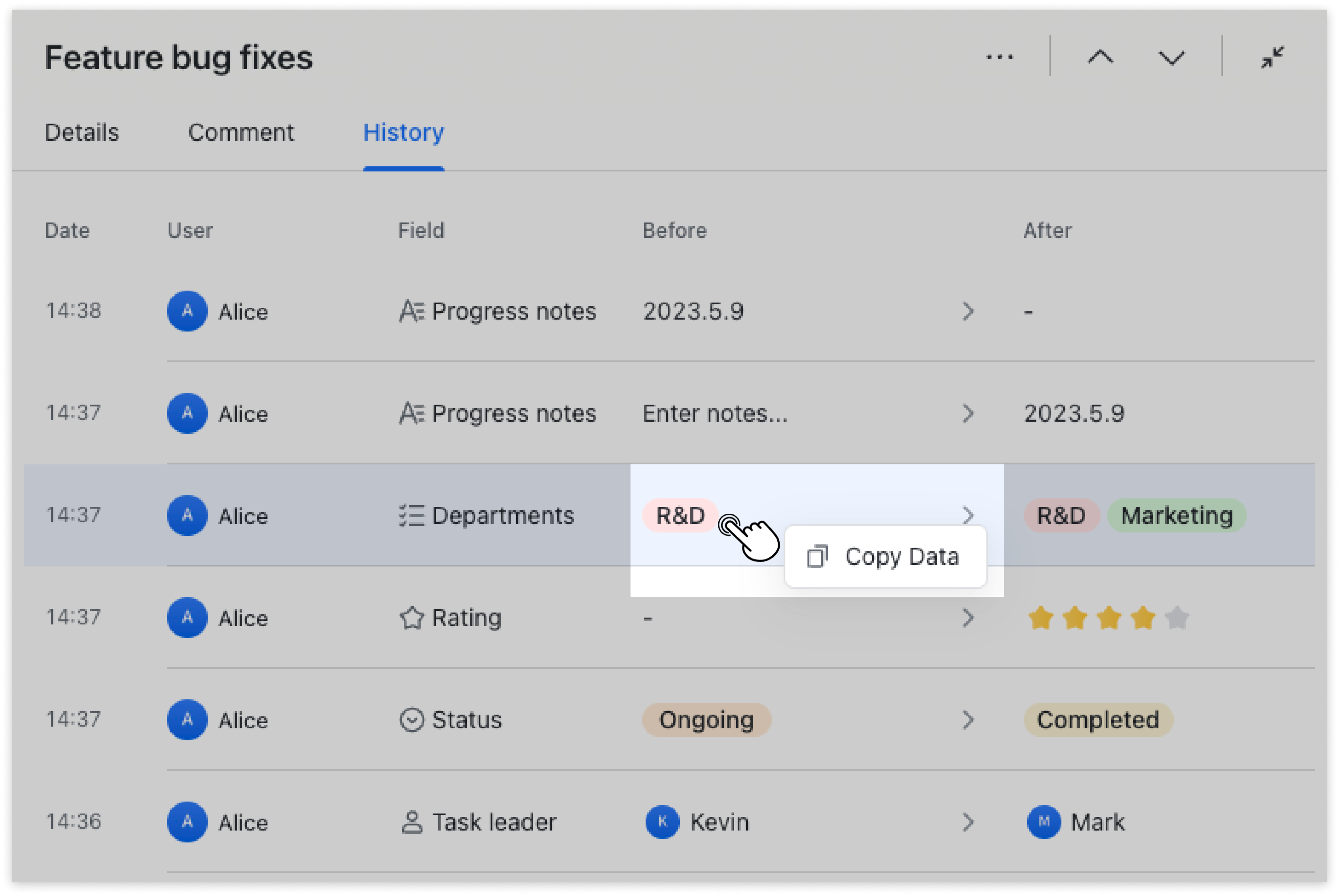 View and restore previous versions in Base