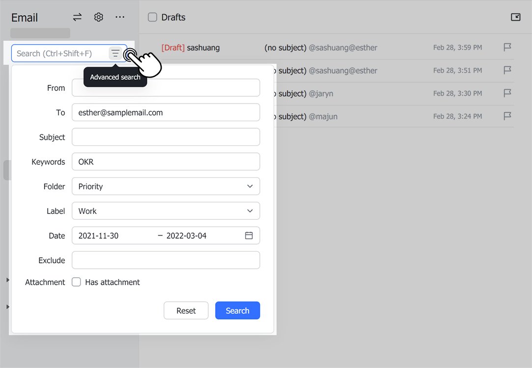 Search for emails