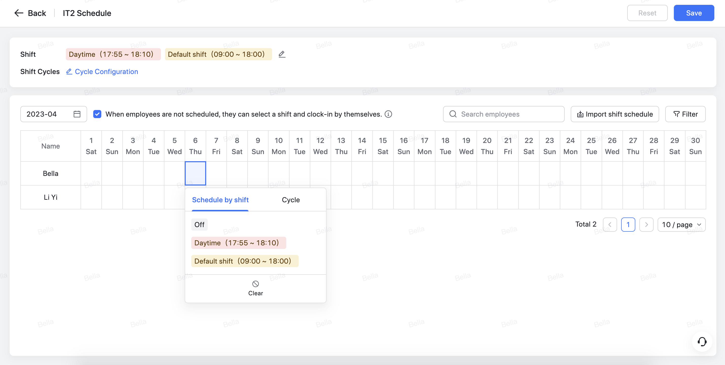 Admin | Use scheduling attendance