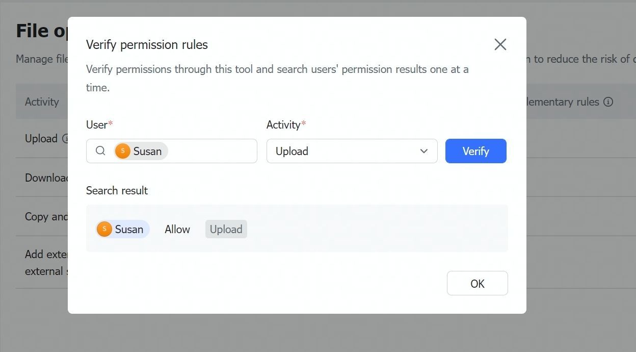 Admin | Set up file operation permissions for members