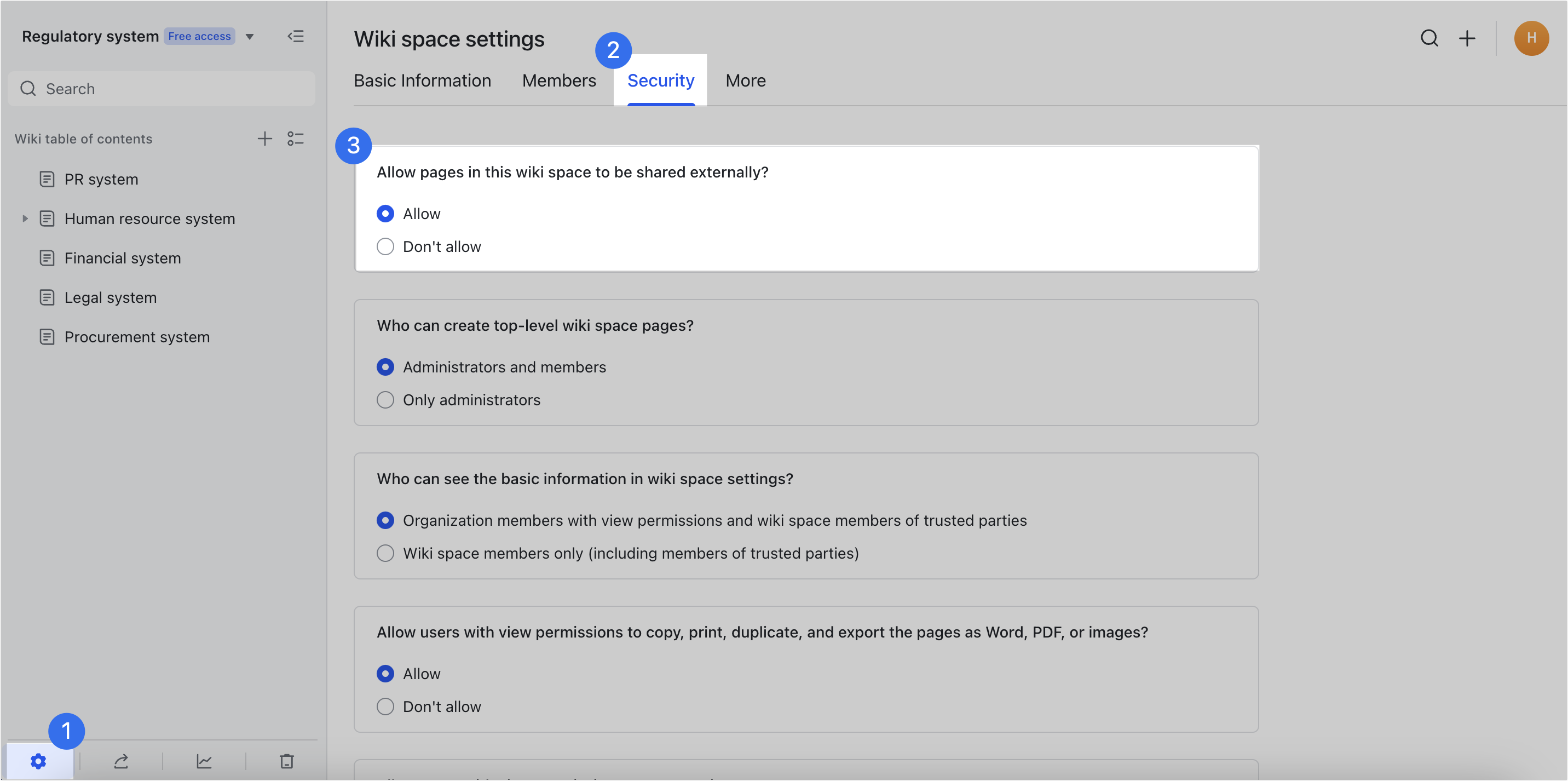 Share a wiki space with external users