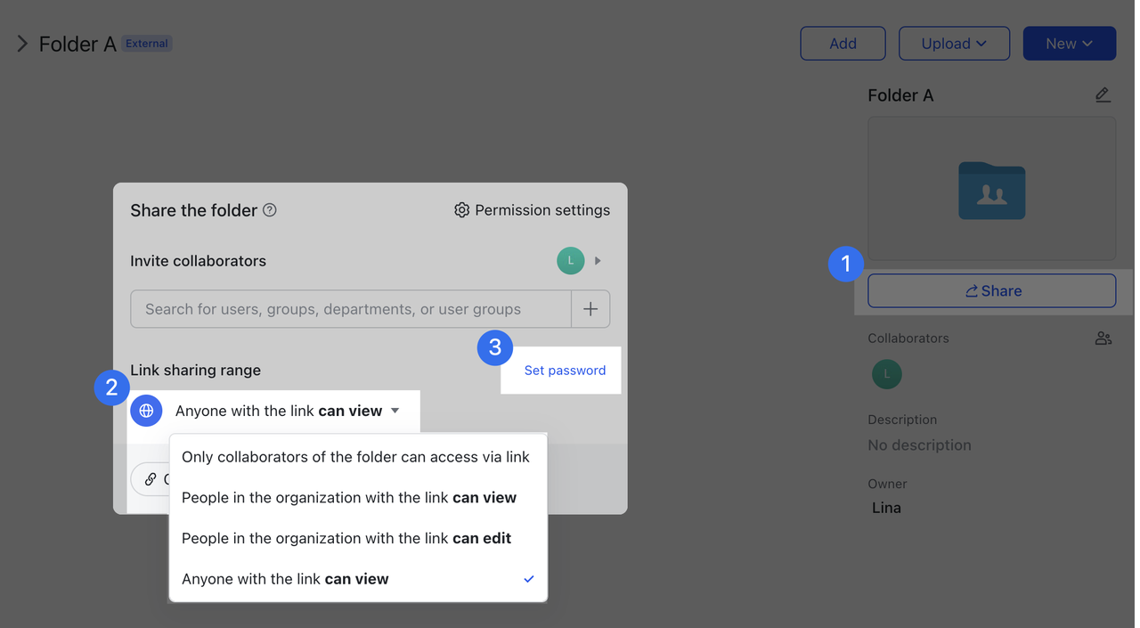 Password protect documents and folders for sharing