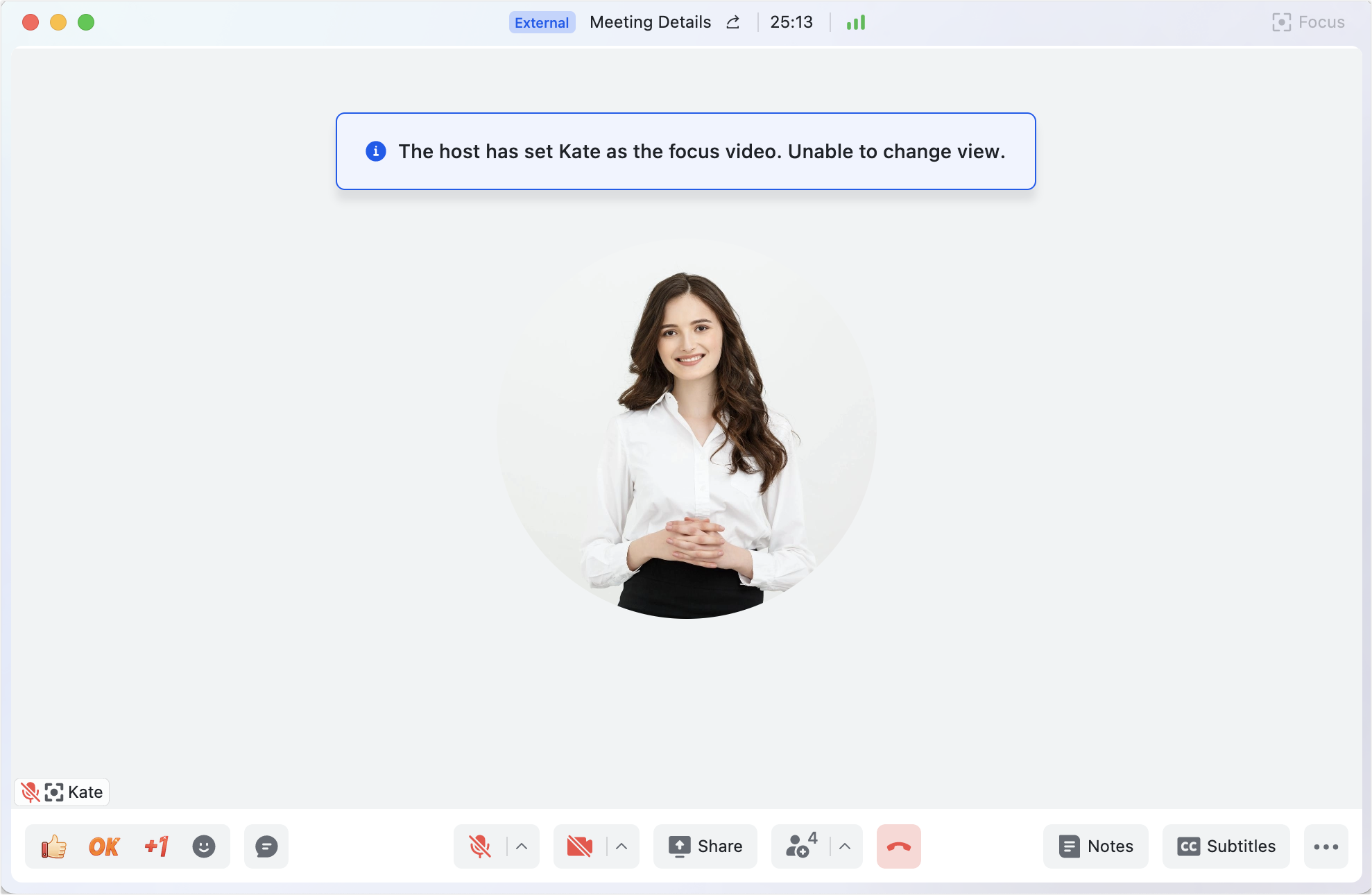 Set a focus video