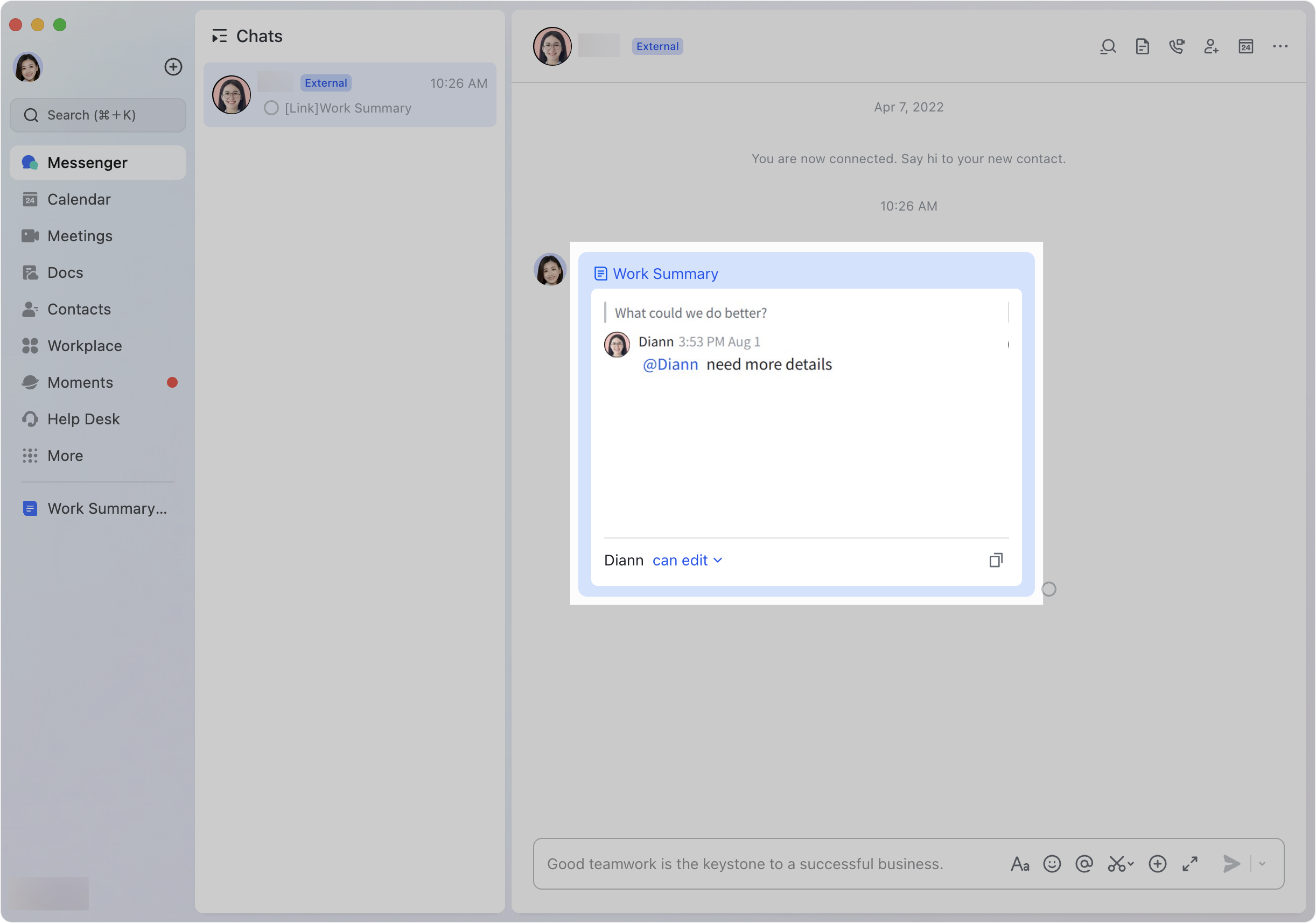 Share comments from Feishu Docs