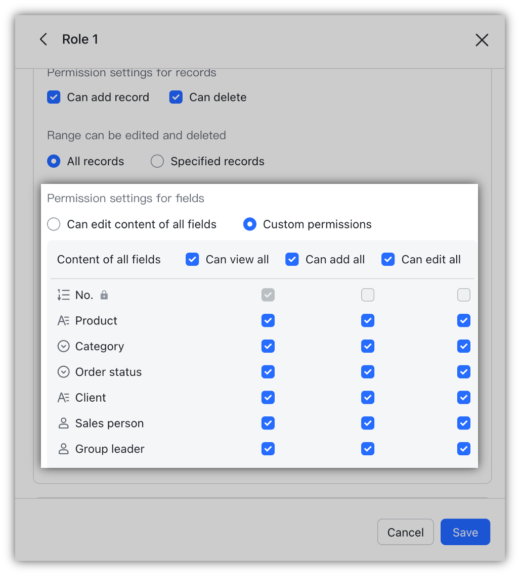 Base advanced permissions use case