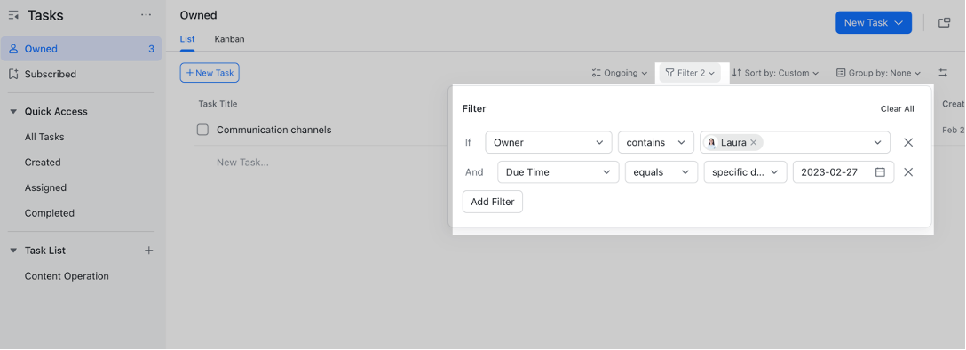 Use the multifunction toolbar in Tasks