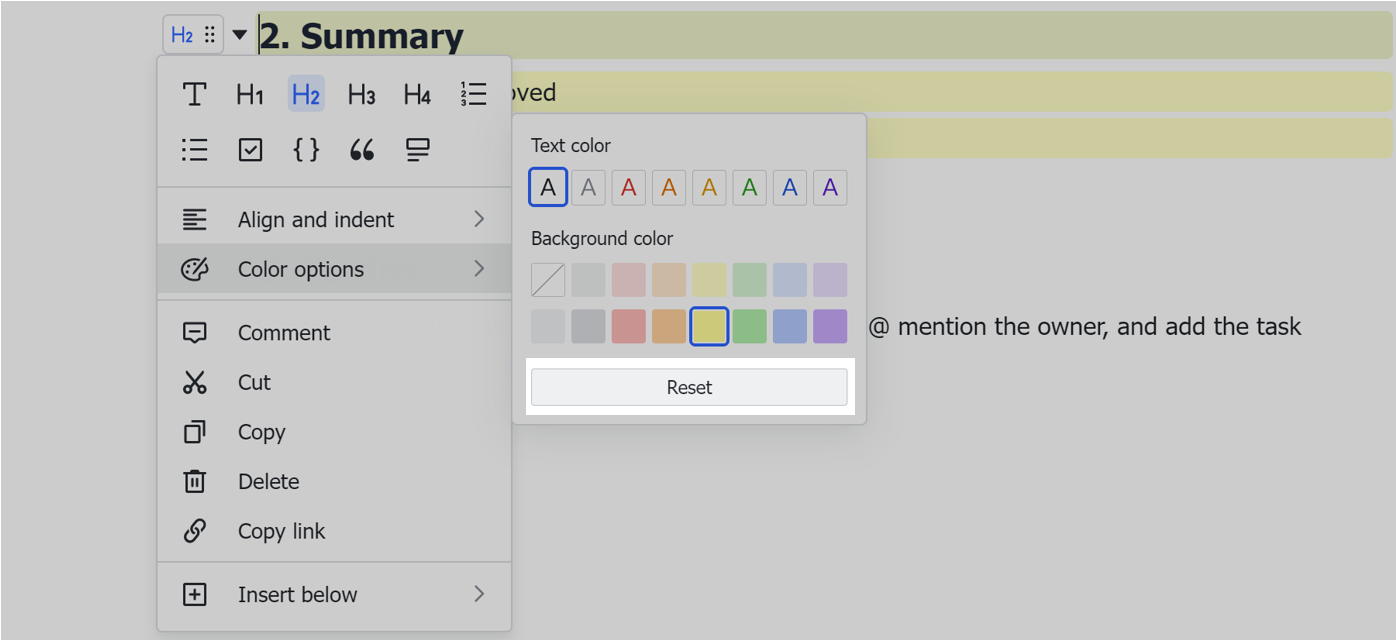 Manage background color for blocks