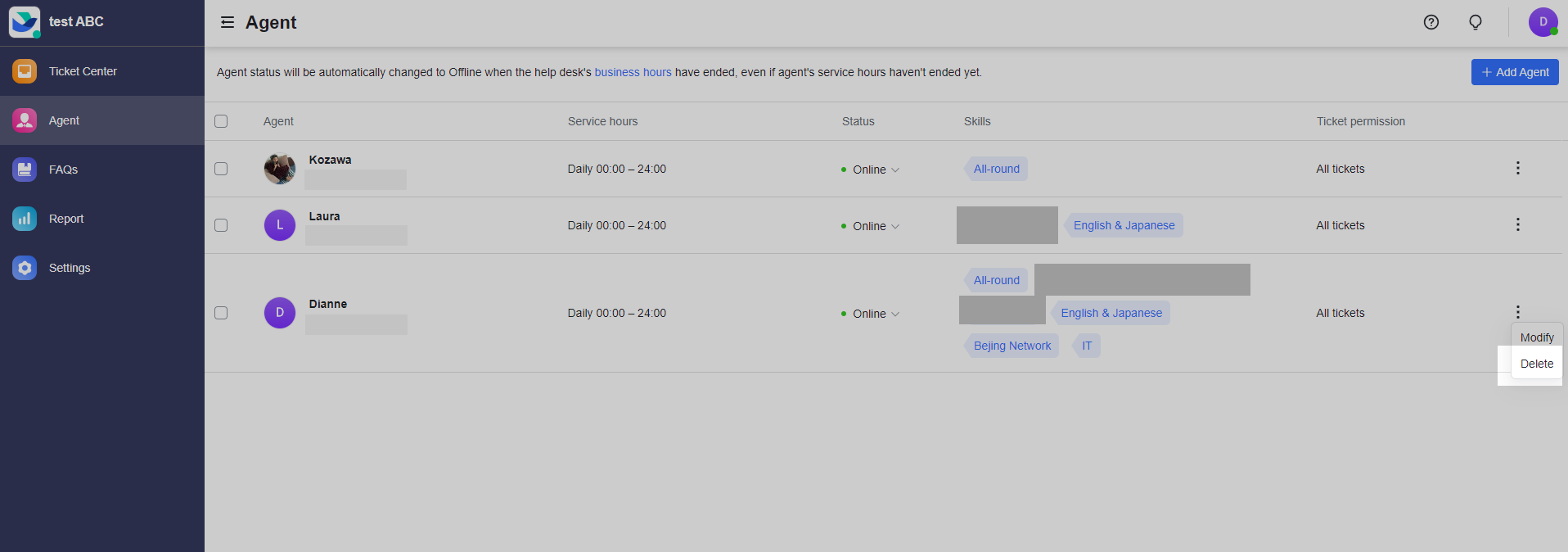 Add and manage agents