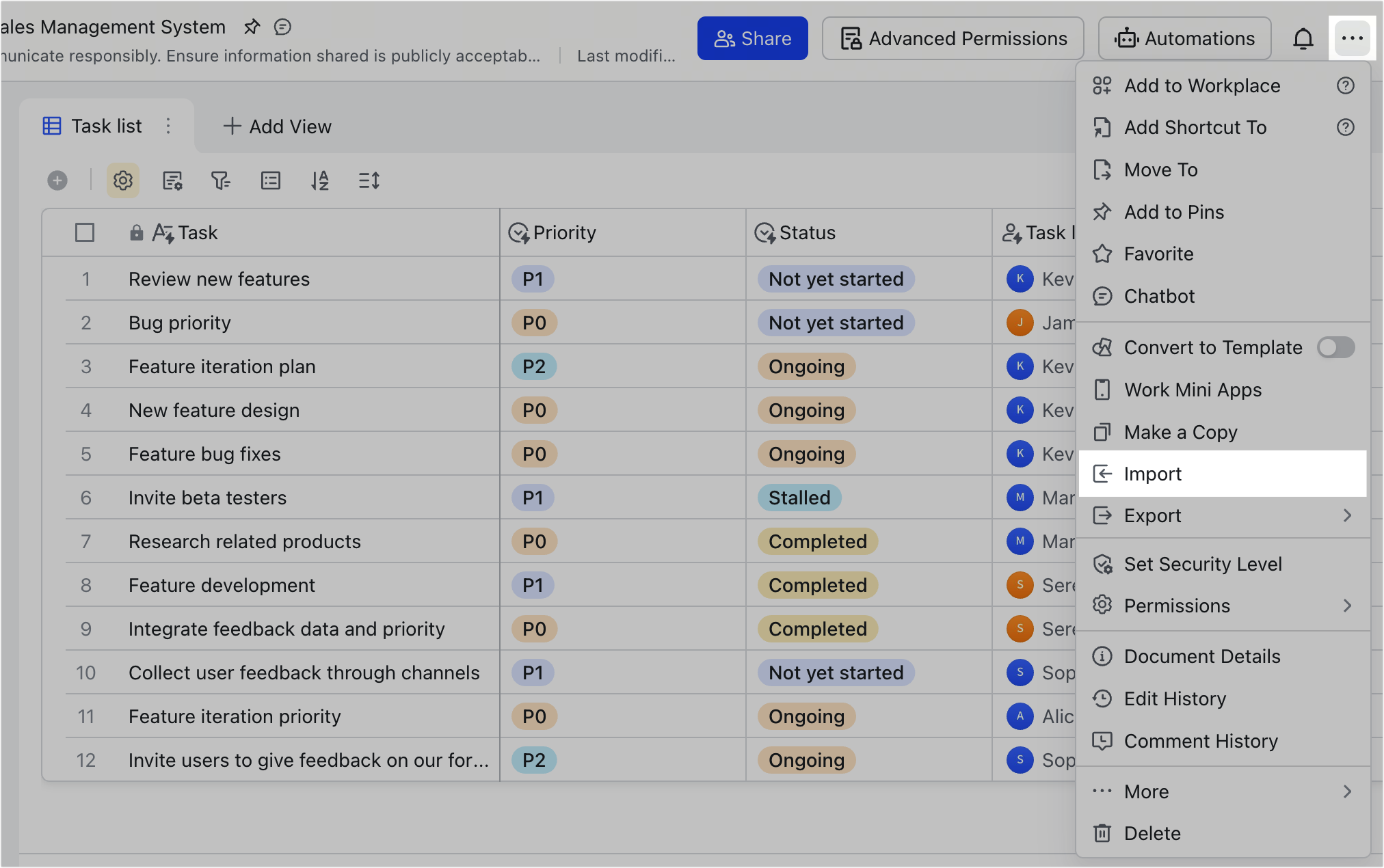 Import and export Base