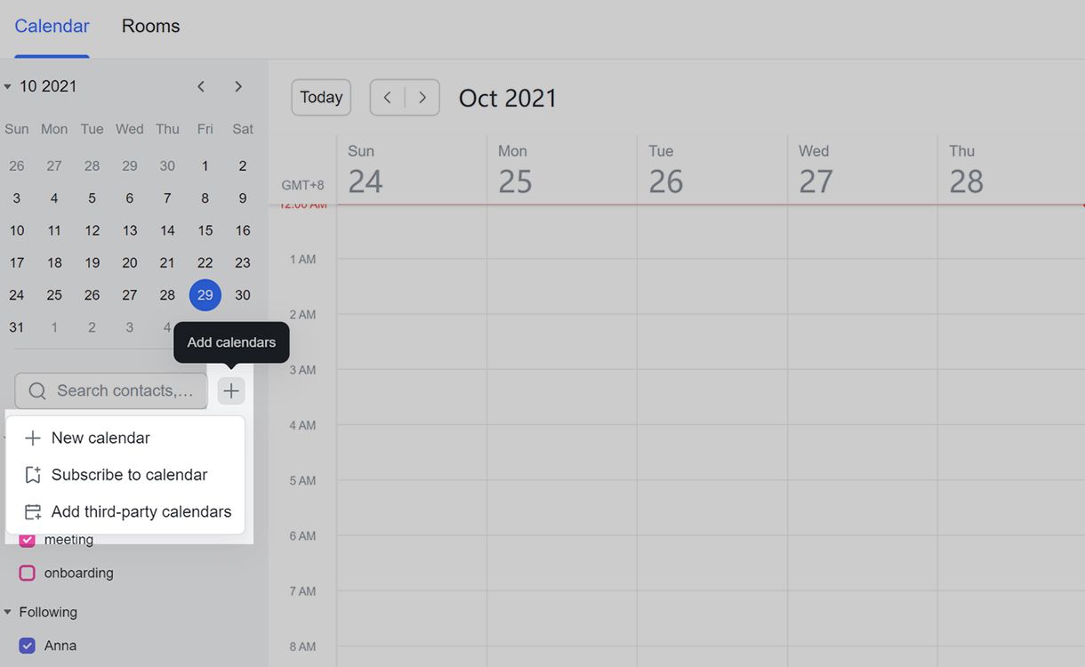 Create and manage personal calendars