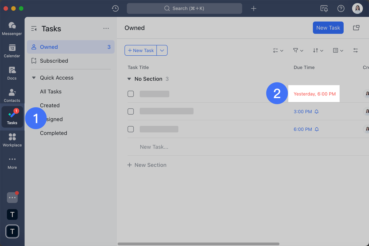Use Badge count in Tasks