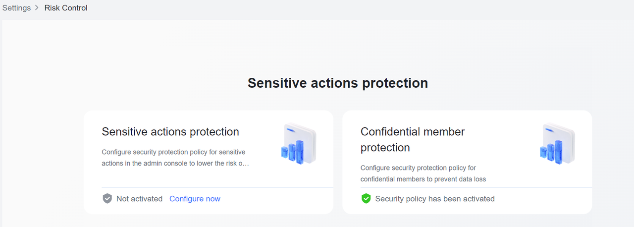 Admin | Set sensitive actions protection