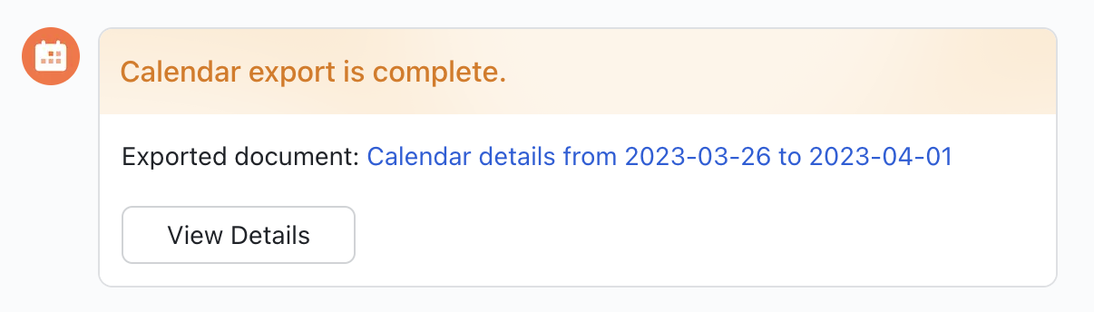 Export your calendar