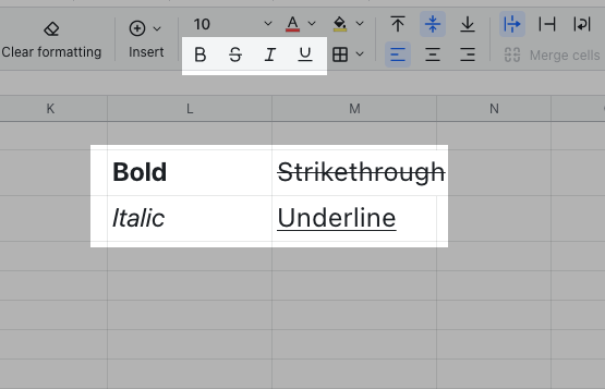 Use font size, font/cell color, and paint format functions in Sheets