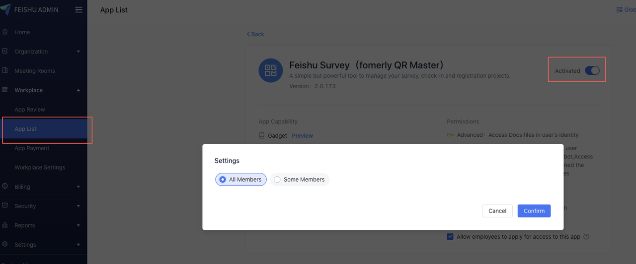 Use Feishu Survey