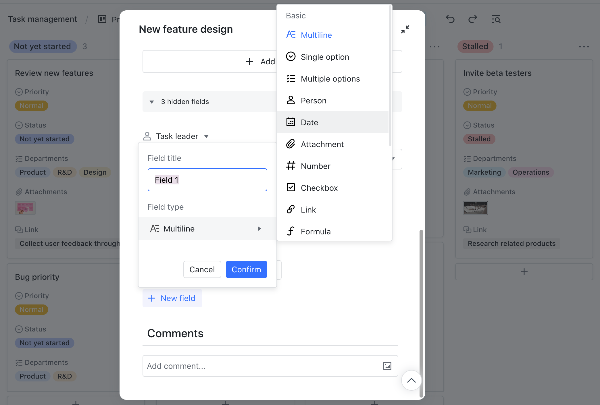 Use date fields in Base