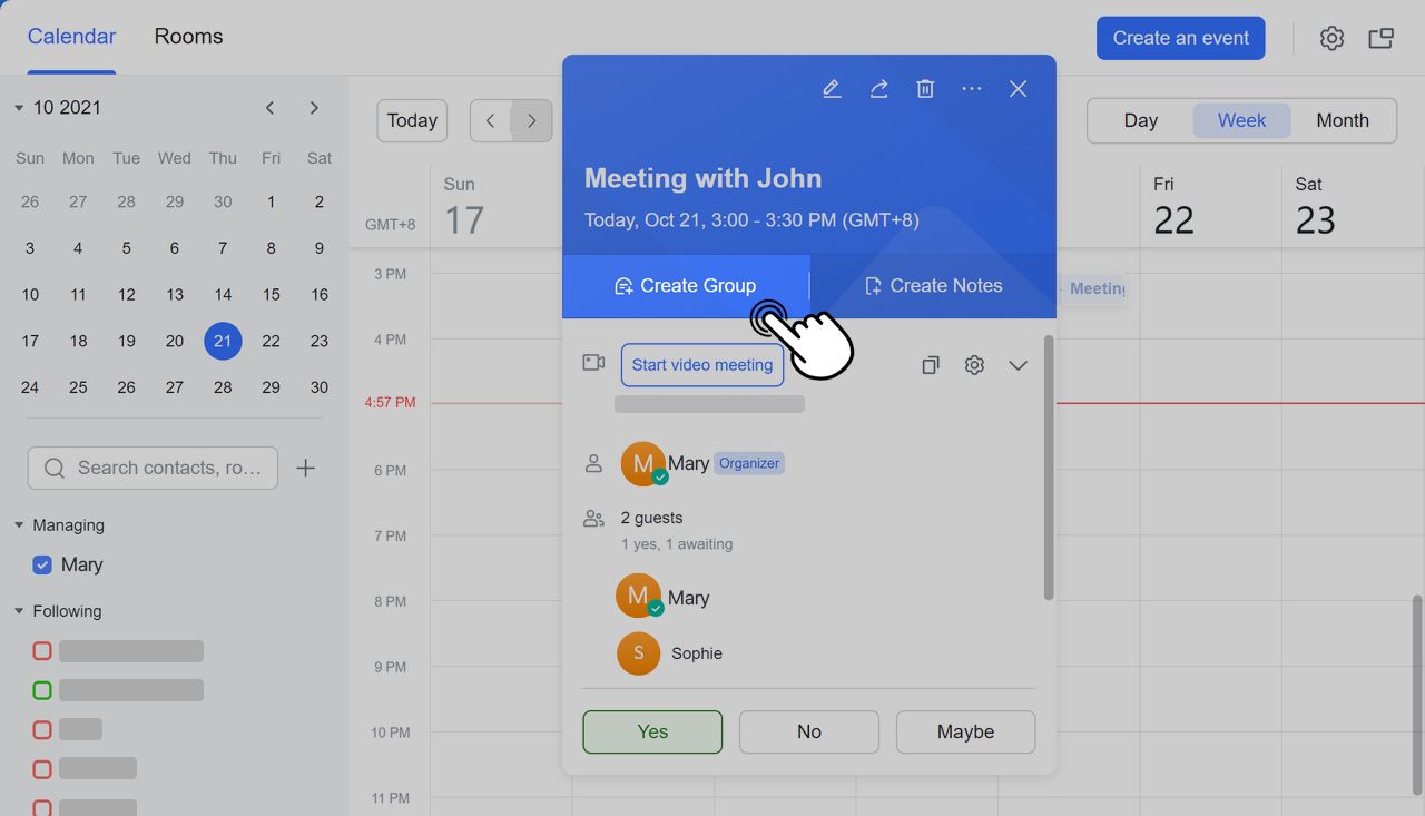 Use meeting groups and meeting notes