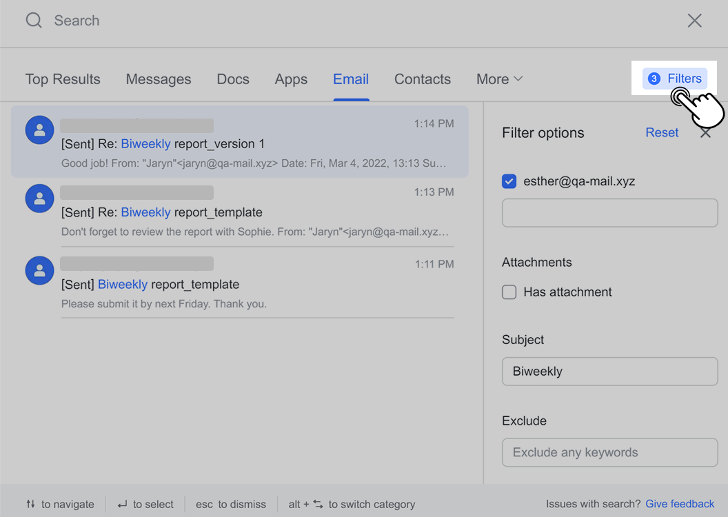 Search for emails