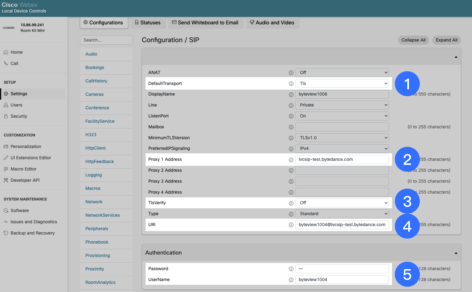 Admin | Register a Cisco SIP meeting room terminal to Feishu