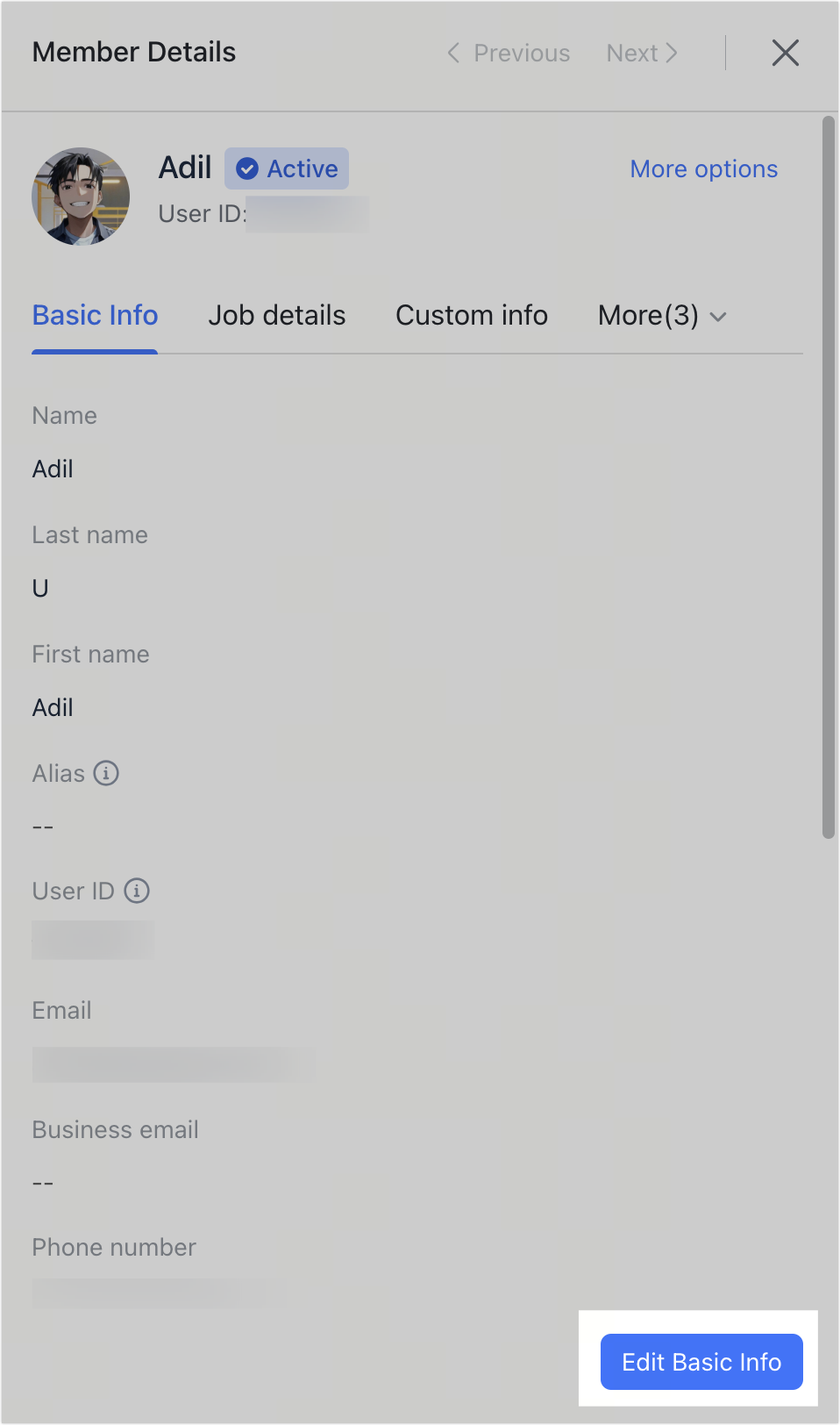 Admin | Hide specific members' phone numbers