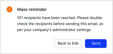 Admin | Set a reminder for large recipient lists