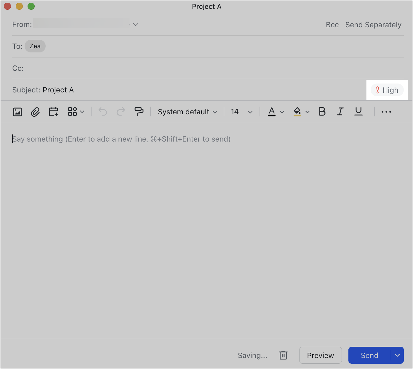 Set the priority level of emails