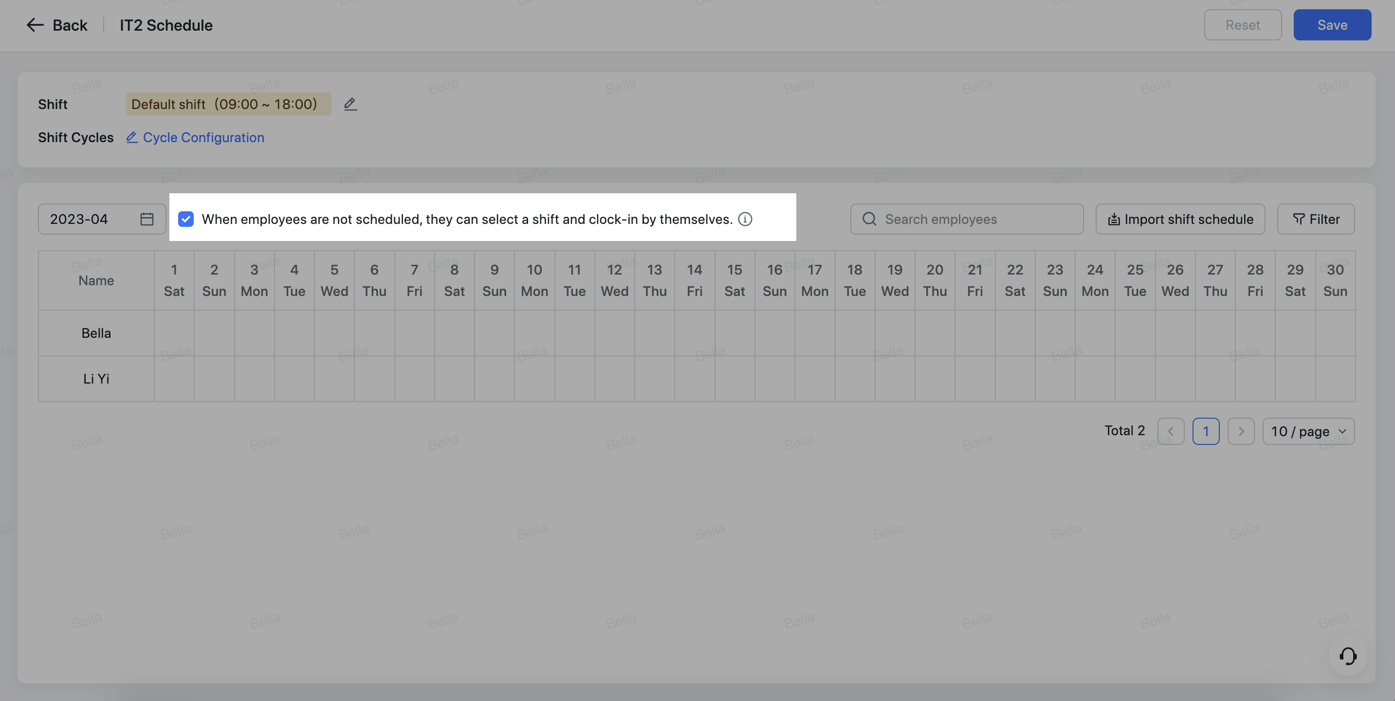 Admin | Use scheduling attendance