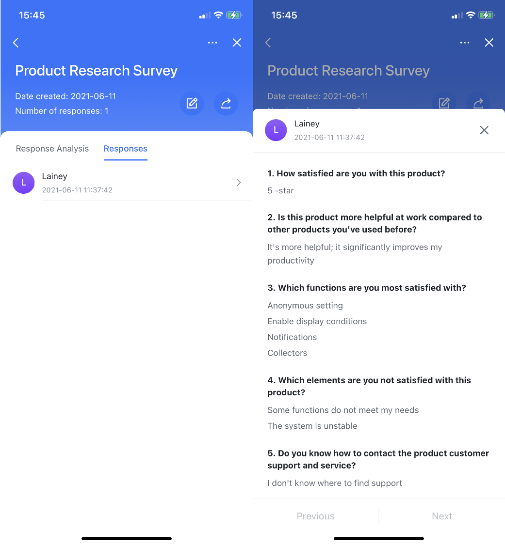 Use Feishu Survey on mobile
